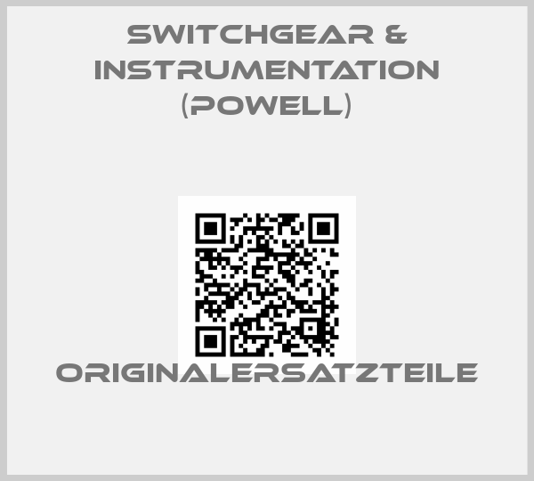 SWITCHGEAR & INSTRUMENTATION (Powell)