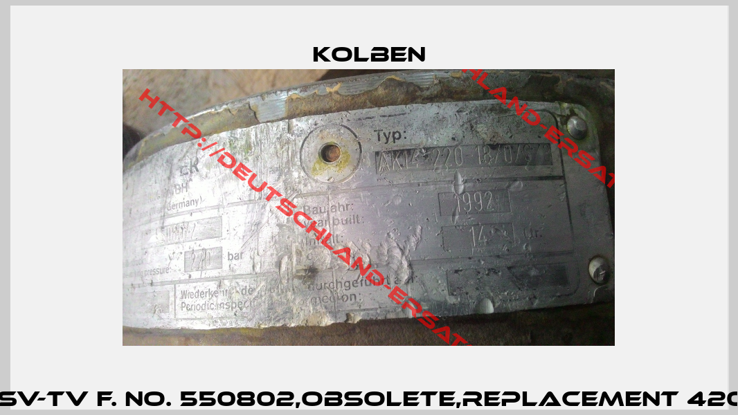 AK14-220-18/0/S/3 SV-TV F. No. 550802,obsolete,replacement 4200015552(3.5X1012) -1