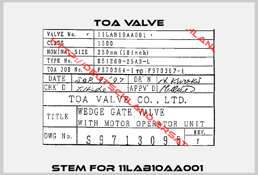 Stem for 11LAB10AA001 -4