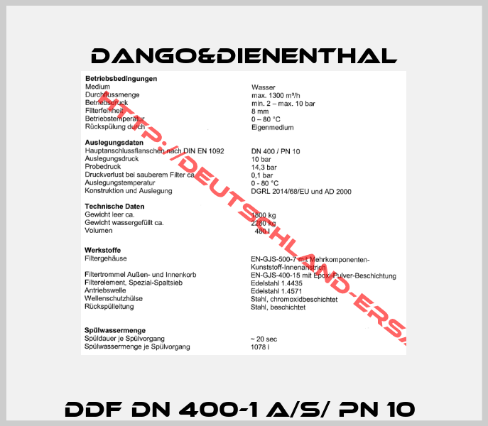 DDF DN 400-1 A/S/ PN 10 -5
