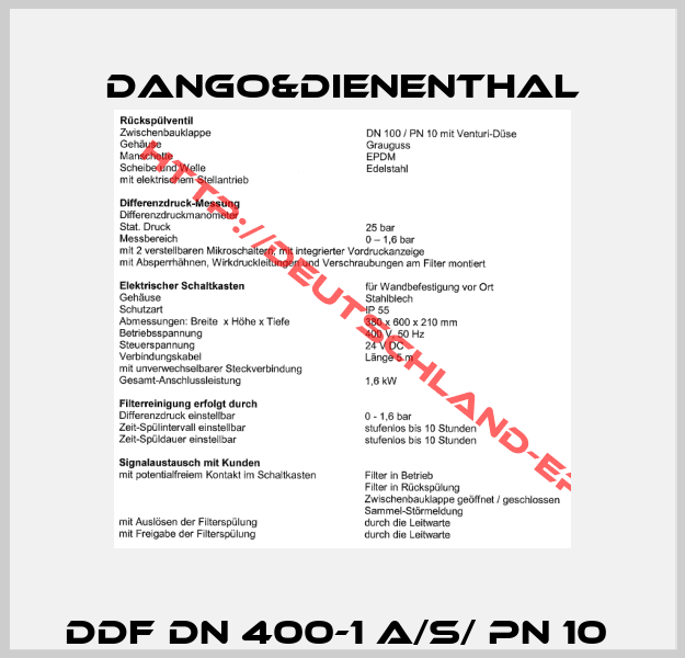 DDF DN 400-1 A/S/ PN 10 -6