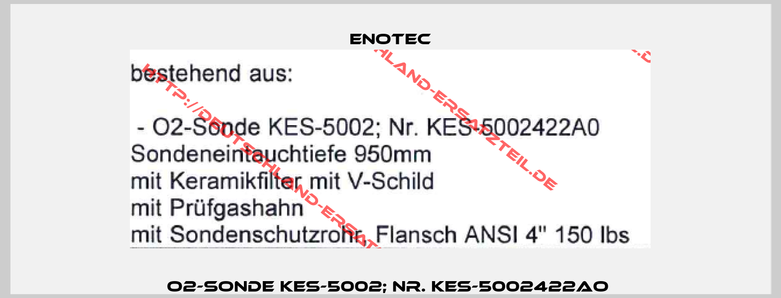 O2-Sonde KES-5002; Nr. KES-5002422AO -2