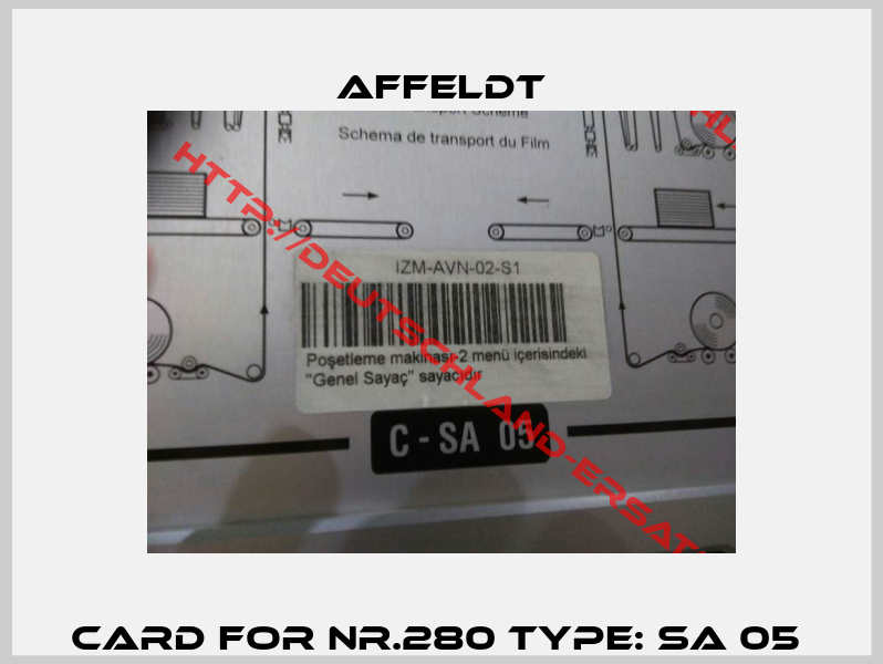 card for Nr.280 Type: SA 05 -2