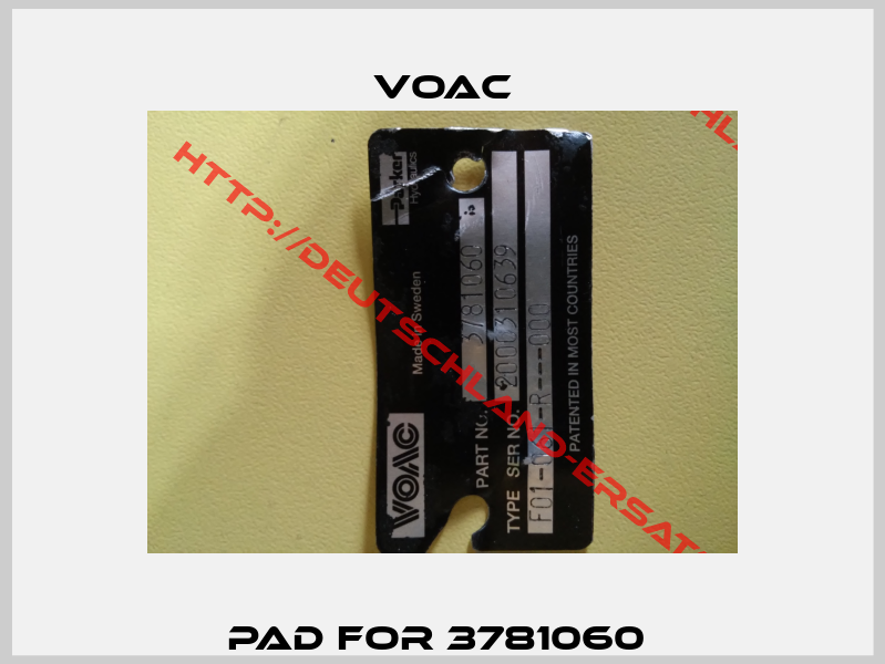 PAD FOR 3781060 -1
