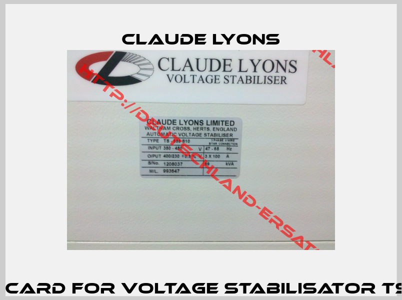 Control card for voltage stabilisator TS-555 S10 -0