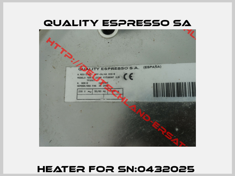 Heater for SN:0432025 -3
