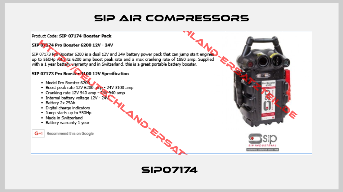 SIP AIR COMPRESSORS-SIP07174 