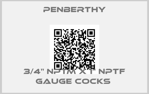 Penberthy-3/4" NPTM X 1" NPTF GAUGE COCKS 