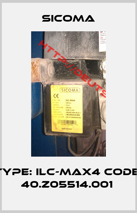 SICOMA-TYPE: ILC-MAX4 CODE: 40.Z05514.001 