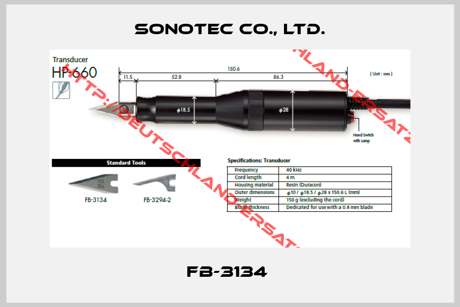 Sonotec Co., Ltd.-FB-3134 