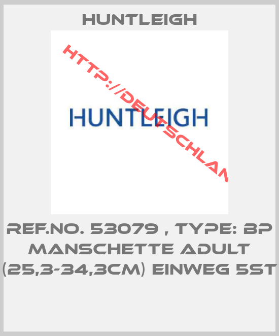 Huntleigh-Ref.No. 53079 , Type: BP Manschette Adult (25,3-34,3cm) Einweg 5St 