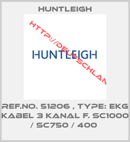 Huntleigh-Ref.No. 51206 , Type: EKG Kabel 3 Kanal f. SC1000 / SC750 / 400 