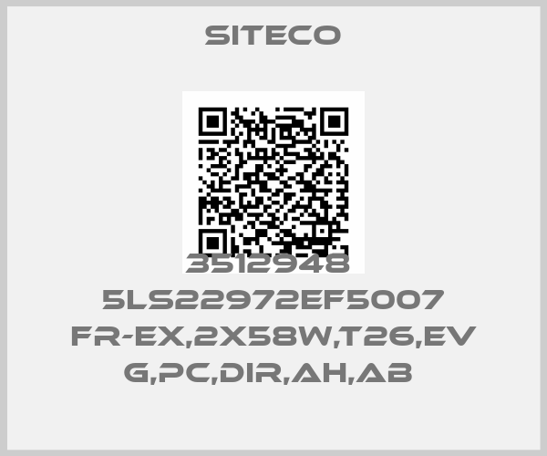Siteco-3512948  5LS22972EF5007 FR-Ex,2x58W,T26,EV G,PC,dir,AH,AB 