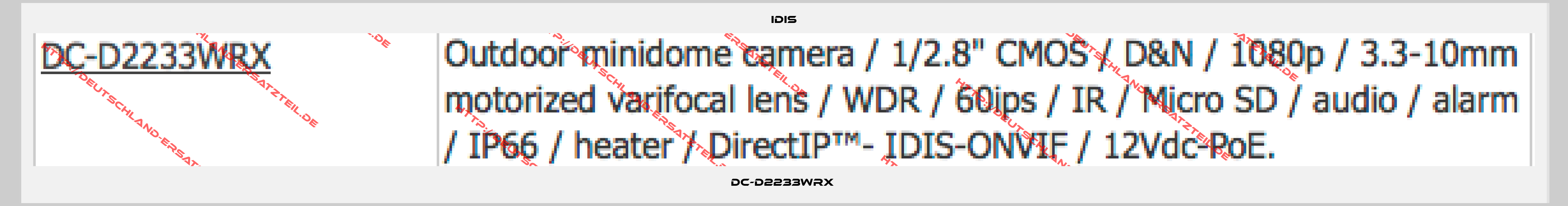 IDIS-DC-D2233WRX 