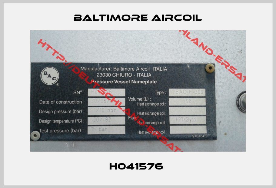 Baltimore Aircoil-H041576 