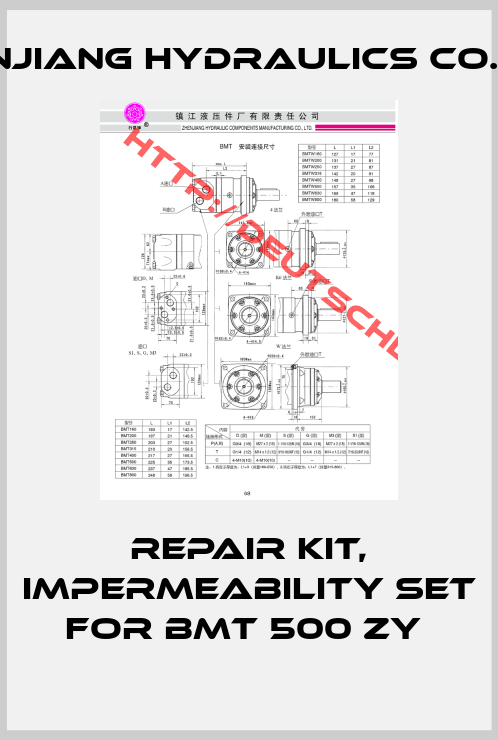 ZHENJIANG HYDRAULICS CO., LTD-REPAIR KIT, Impermeability set FOR BMT 500 ZY 