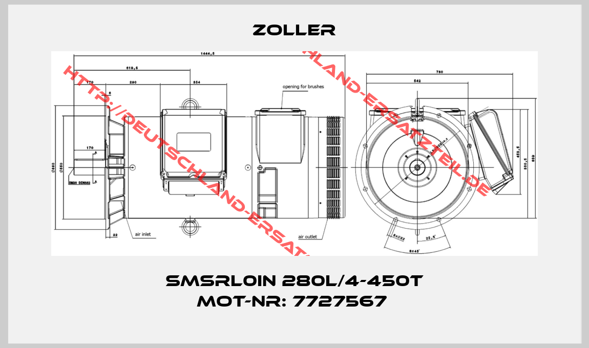 Zoller-SMSRL0IN 280L/4-450T Mot-Nr: 7727567 