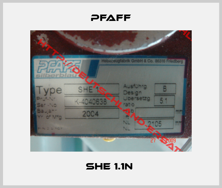 Pfaff-SHE 1.1N 