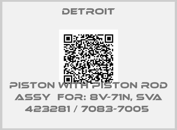 Detroit-Piston with piston rod assy  For: 8V-71N, SVA 423281 / 7083-7005 