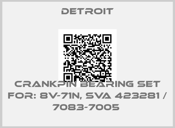 Detroit-Crankpin bearing set For: 8V-71N, SVA 423281 / 7083-7005 