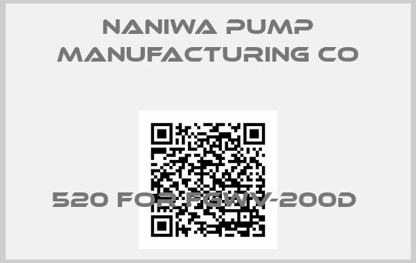 Naniwa Pump Manufacturing Co-520 FOR FGWV-200D 