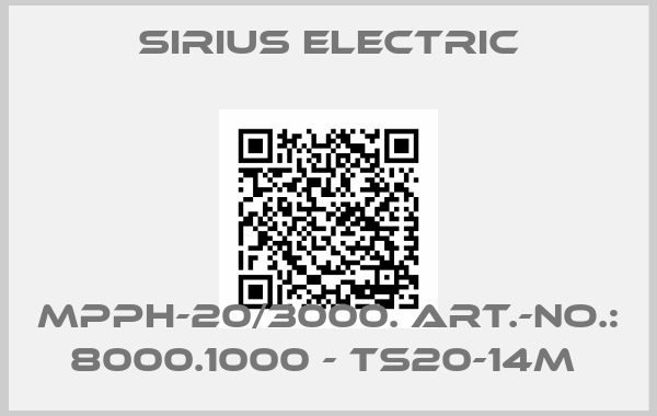 Sirius Electric-MPPH-20/3000. Art.-No.: 8000.1000 - TS20-14M 