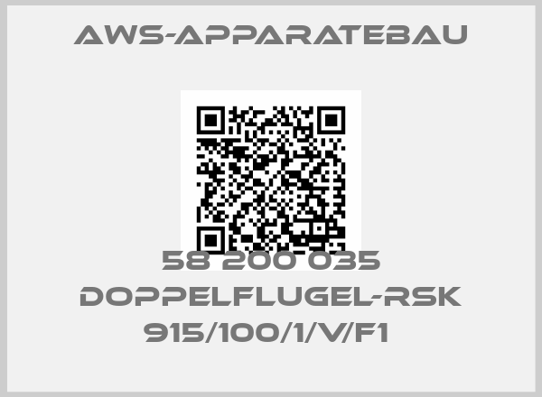 AWS-Apparatebau-58 200 035 DOPPELFLUGEL-RSK 915/100/1/V/F1 