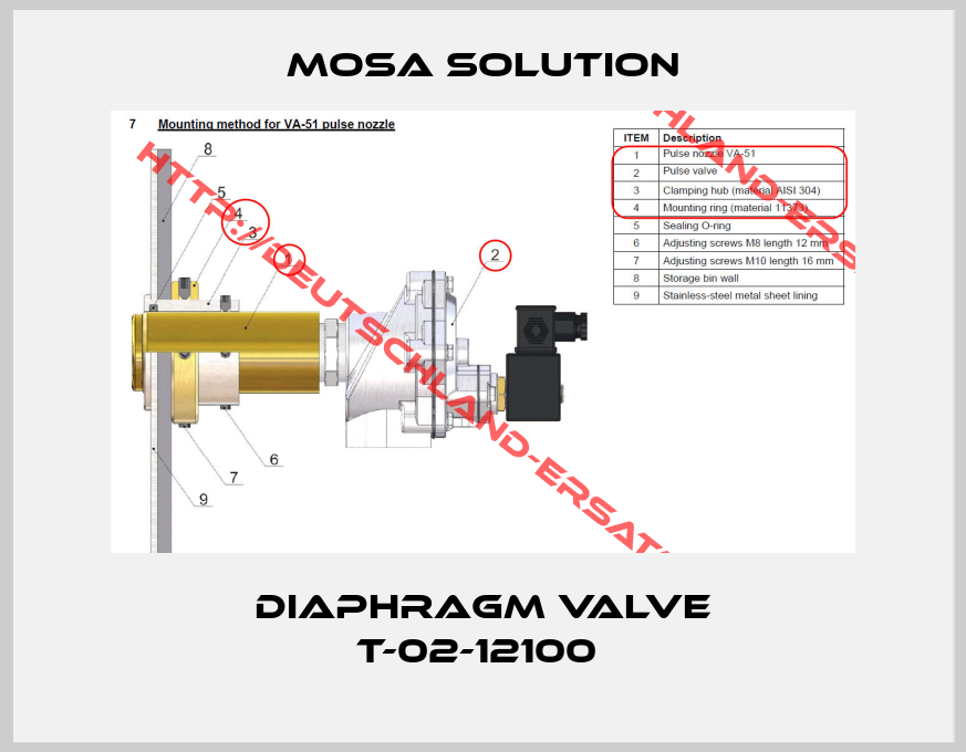 Mosa Solution-DIAPHRAGM VALVE T-02-12100 
