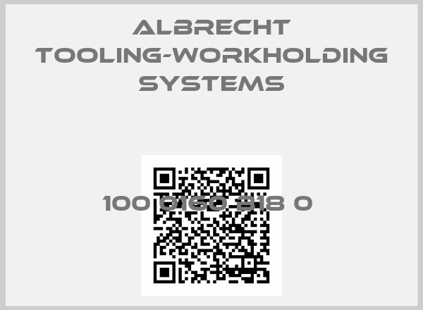 Albrecht Tooling-Workholding Systems-100 0160 B18 0 