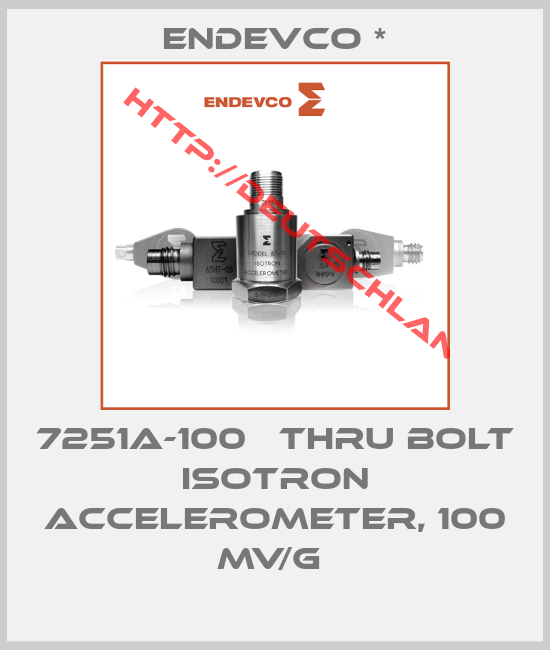 Endevco *-7251A-100   THRU BOLT ISOTRON ACCELEROMETER, 100 MV/G 