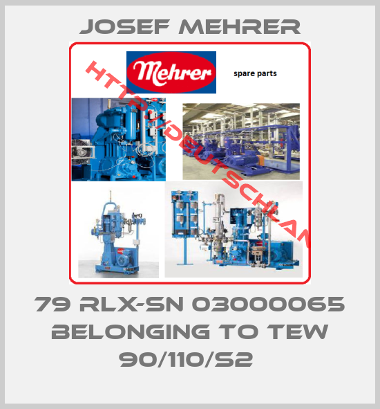 Josef Mehrer-79 RLX-SN 03000065 BELONGING TO TEW 90/110/S2 
