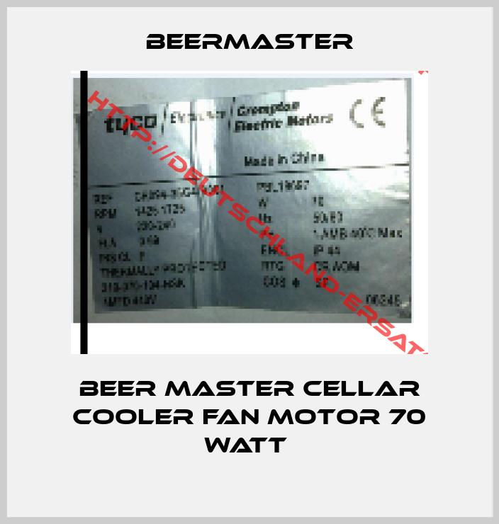 Beermaster-Beer Master Cellar Cooler Fan Motor 70 Watt 