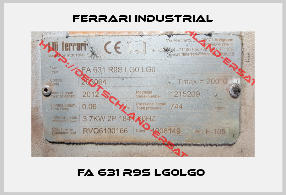Ferrari Industrial-FA 631 R9S LG0LG0 