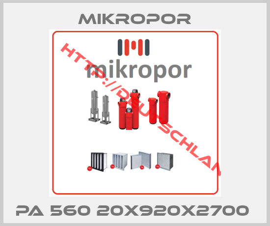 Mikropor-PA 560 20X920X2700 