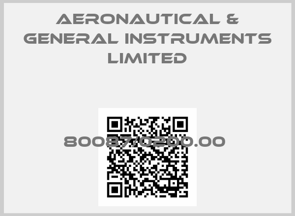 AERONAUTICAL & GENERAL INSTRUMENTS LIMITED-80087/0200.00 