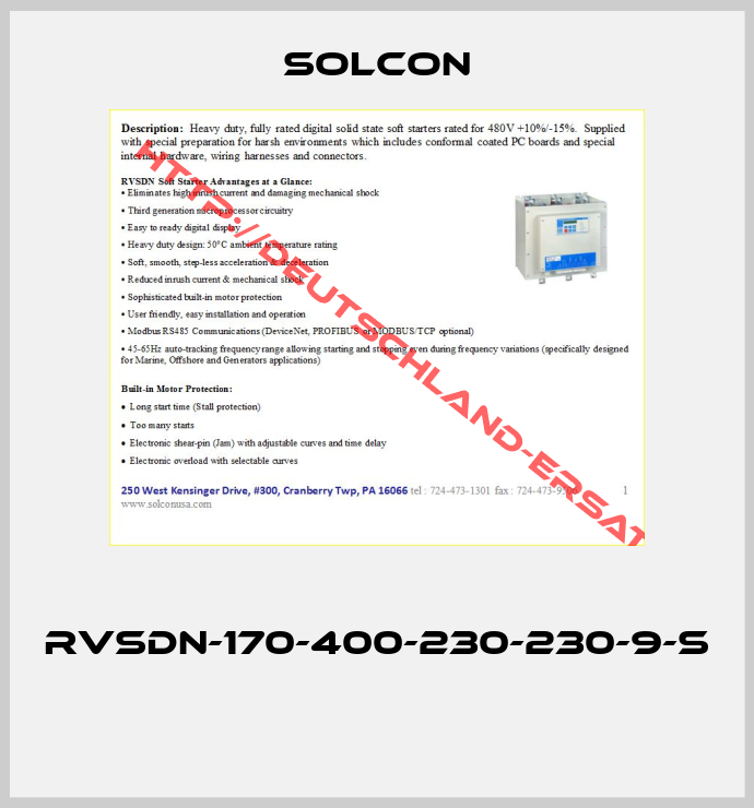 SOLCON- RVSDN-170-400-230-230-9-S 