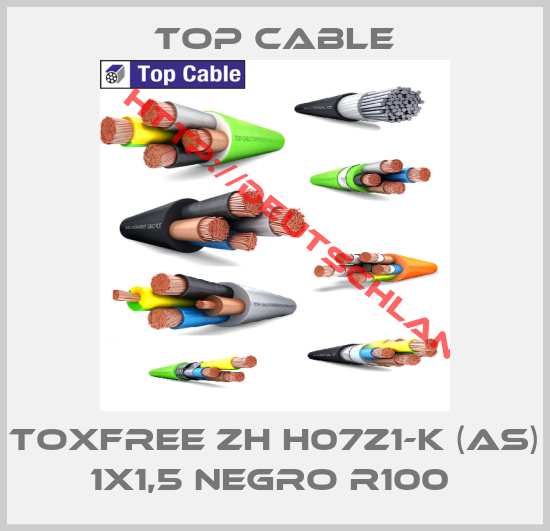 TOP cable-TOXFREE ZH H07Z1-K (AS) 1x1,5 NEGRO R100 