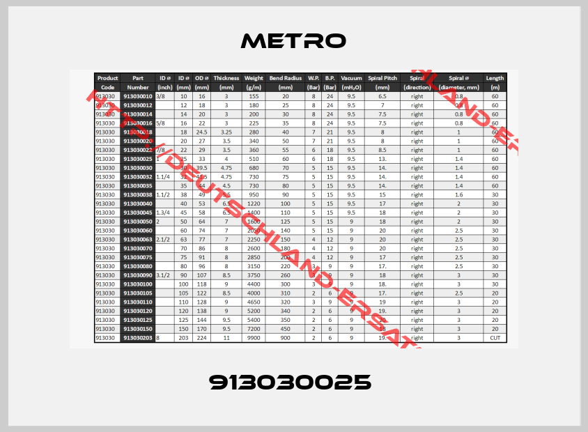 METRO-913030025 
