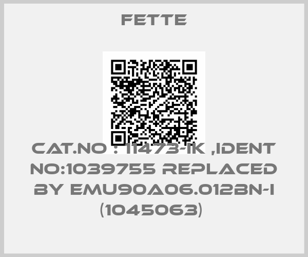 FETTE-Cat.No : 11473-Ik ,Ident No:1039755 REPLACED BY EMU90A06.012BN-I (1045063) 