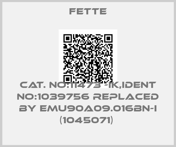 FETTE-Cat. No:11473 -Ik,Ident No:1039756 REPLACED BY EMU90A09.016BN-I (1045071) 