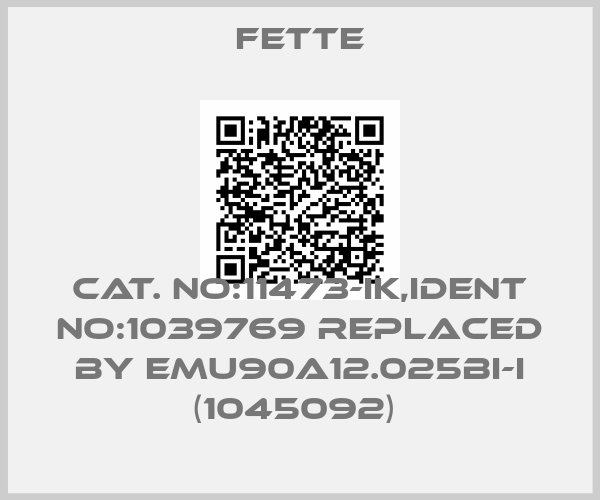 FETTE-Cat. No:11473-Ik,Ident No:1039769 REPLACED BY EMU90A12.025BI-I (1045092) 