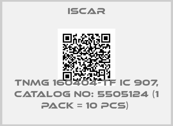 Iscar-TNMG 160404-TF IC 907, Catalog No: 5505124 (1 Pack = 10 Pcs) 