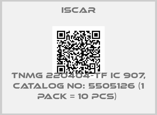 Iscar-TNMG 220404-TF IC 907, Catalog No: 5505126 (1 Pack = 10 Pcs) 