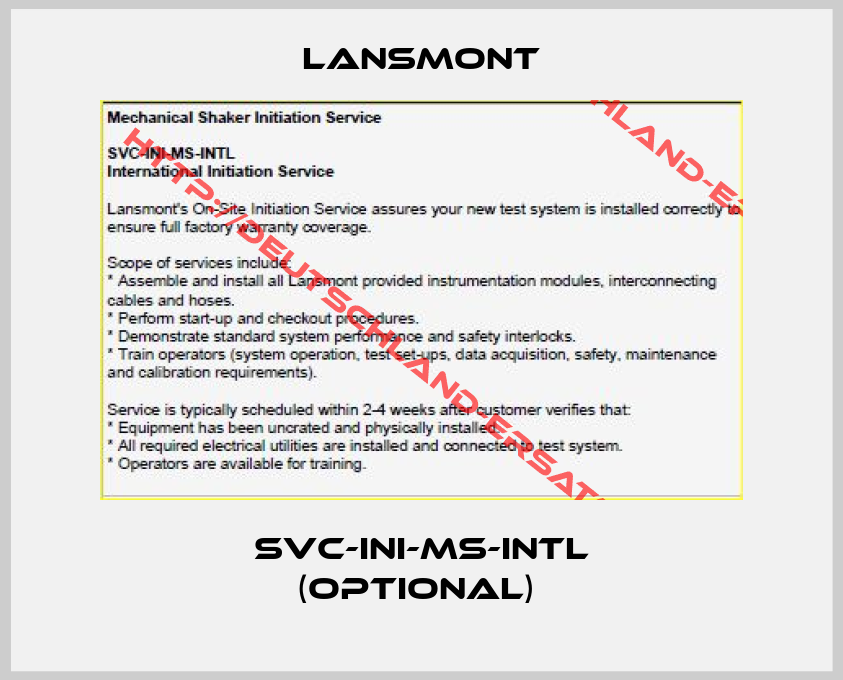 Lansmont-SVC-INI-MS-INTL (optional) 