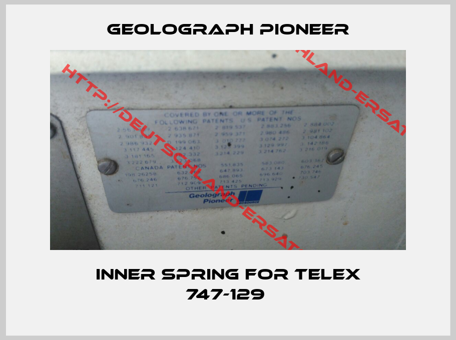 Geolograph Pioneer-Inner Spring For TELEX 747-129 