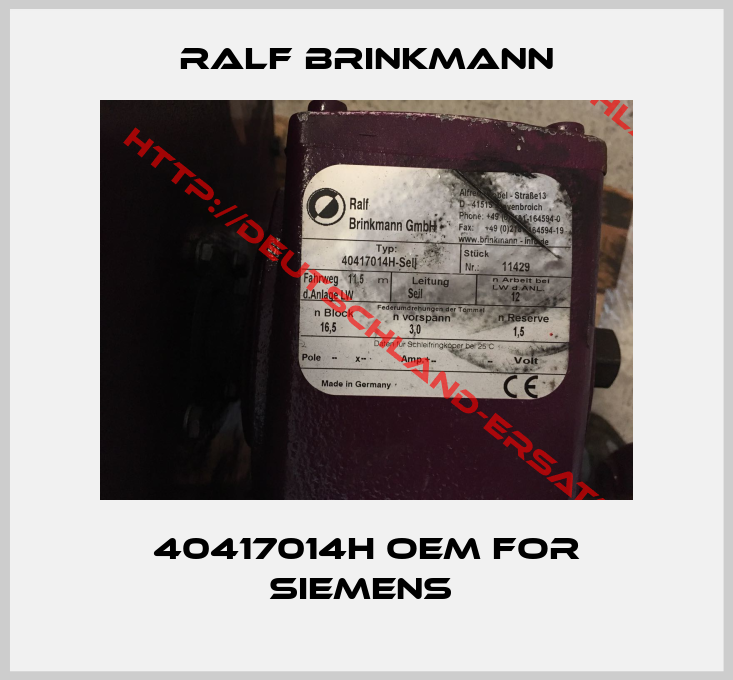 Ralf Brinkmann-40417014H oem for siemens 