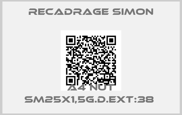 RECADRAGE SIMON-A4 NUT SM25X1,5G.D.EXT:38 