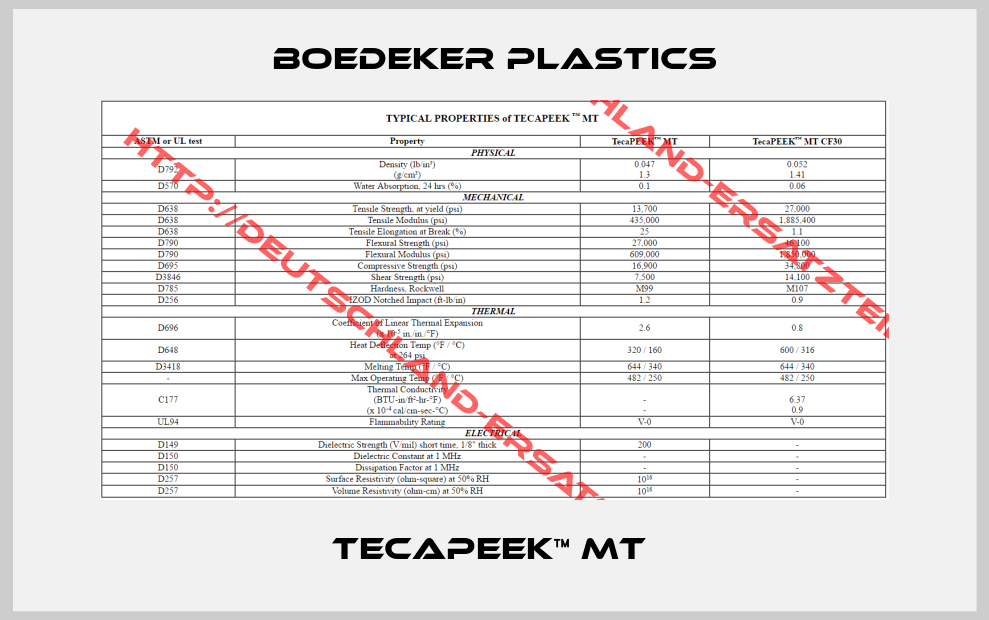 Boedeker Plastics-TECAPEEK™ MT 