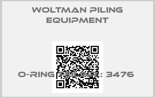 Woltman Piling Equipment-O-Ring Teil nr.: 3476 