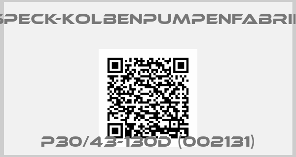 SPECK-KOLBENPUMPENFABRIK-P30/43-130D (002131)